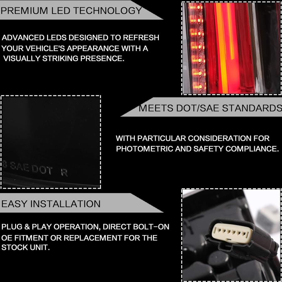 【並行輸入品】VLAND Tail lights Assembly Fit for Chevy Tahoe Suburban 2015-2020  Rの画像
