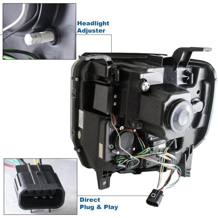 【並行輸入品】ZMAUTOPARTS LED Chrome Projector Headlights w/6.25inch White LED DRLの画像