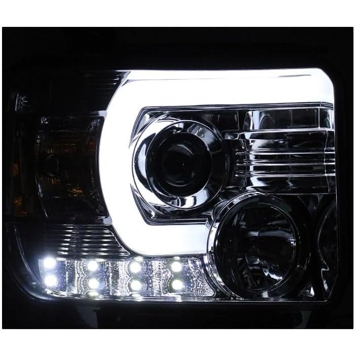 【並行輸入品】ZMAUTOPARTS LED Chrome Projector Headlights w/6.25inch White LED DRLの画像