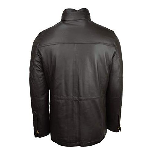 【並行輸入品】Brooks Brothers Mens 45473 Genuine Leather Utility Coat Jacket Daの画像