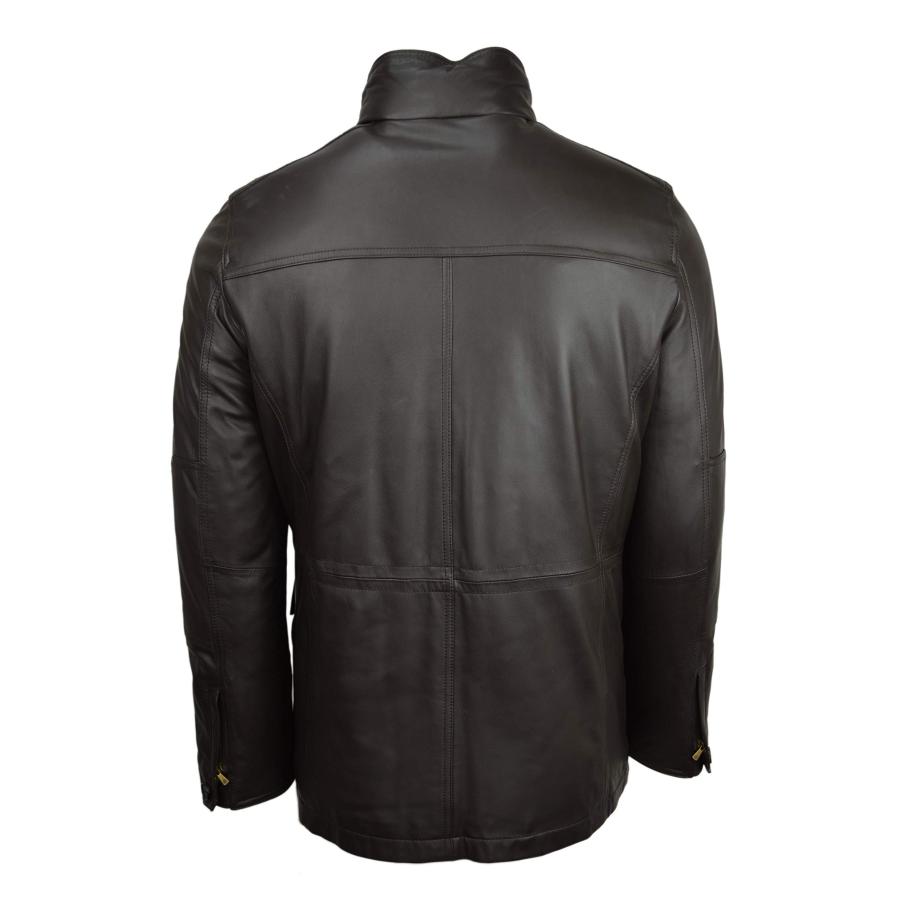 【並行輸入品】Brooks Brothers Mens 45473 Genuine Leather Utility Coat Jacket Daの画像