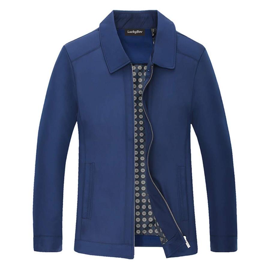 【並行輸入品】LuckyBov Men Comfortable Lightweight Jacket Full Zipper Casual Tの画像