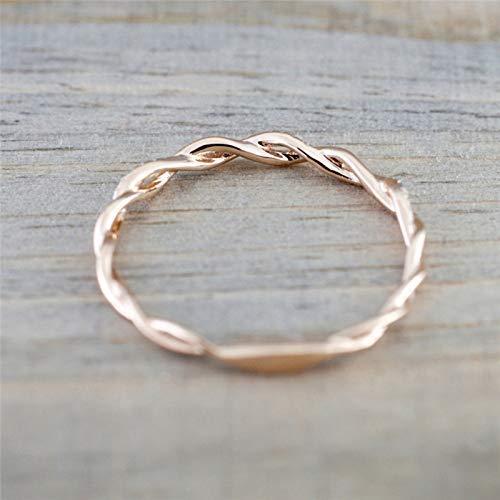 【並行輸入品】Metemjiao 14K ローズゴールド スタックツイストリング スタッカブルダイヤモンドリング ウェディングパーティー レディ_2