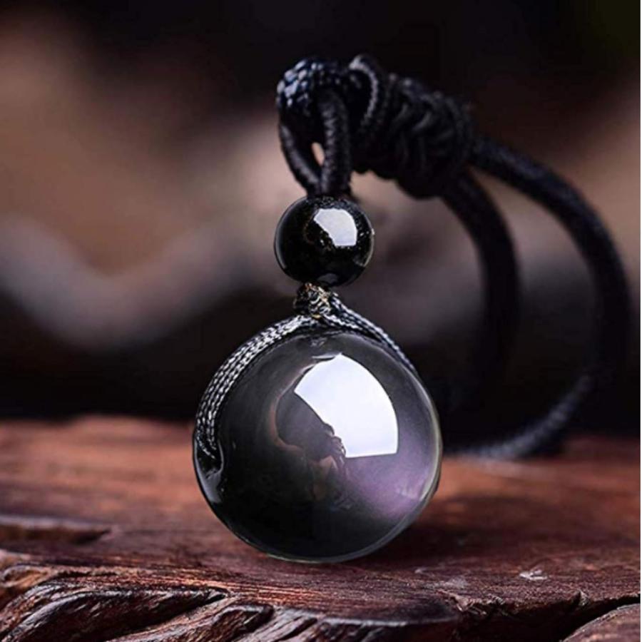 並行輸入品】黒曜石 ネックレス 黒曜石 ペンダント 女性用 レインボー