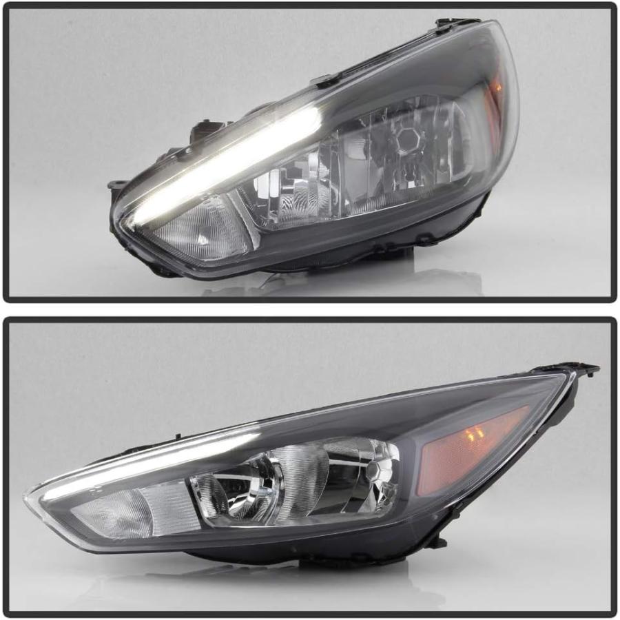 【並行輸入品】ACANII - [LED DRL付きハロゲンモデル] 2015 2016 2017 2018 フォード フォーカス ヘッドライト ヘッ_4