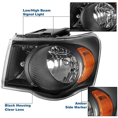 【並行輸入品】ZMAUTOPARTS 交換用ヘッドライト ヘッドライト ブラック 2007-2009年式 Chrysler Aspen　_1