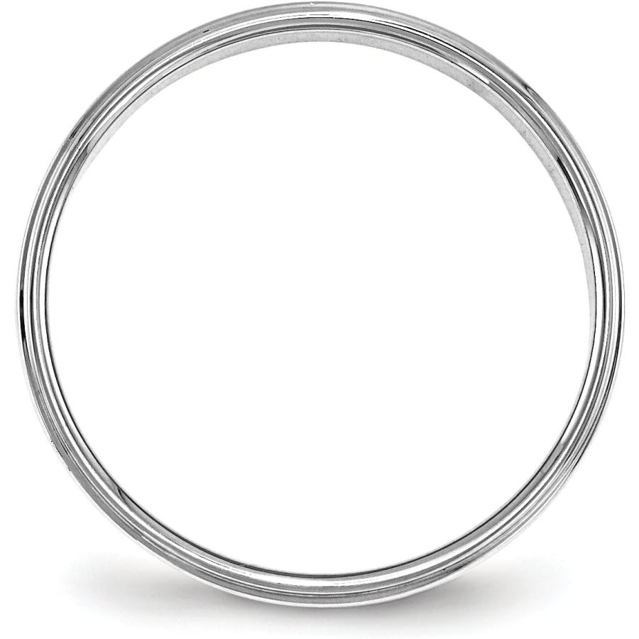 【並行輸入品】Jewelry Stores Network Solid 14k White Gold 4 mm Flat Step Down Edgeの画像
