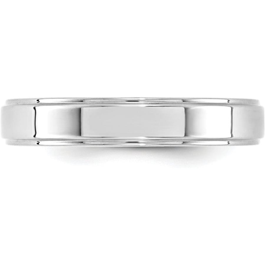 【並行輸入品】Jewelry Stores Network Solid 14k White Gold 4 mm Flat Step Down Edgeの画像