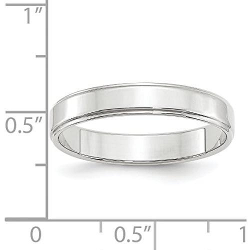 【並行輸入品】Jewelry Stores Network Solid 14k White Gold 4 mm Flat Step Down Edgeの画像