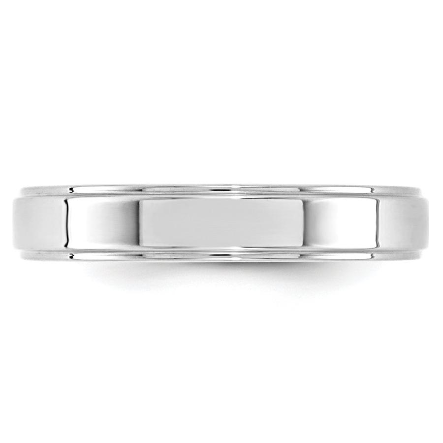 【並行輸入品】Jewelry Stores Network Solid 14k White Gold 4 mm Flat Step Down Edgeの画像
