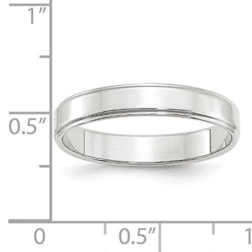 【並行輸入品】Jewelry Stores Network Solid 14k White Gold 4 mm Flat Step Down Edgeの画像