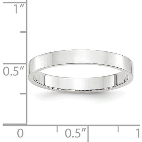 【並行輸入品】Jewelry Stores Network Solid 14k White Gold 3 mm Lightweight Flat Weの画像