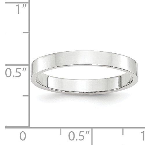 【並行輸入品】Jewelry Stores Network Solid 14k White Gold 3 mm Lightweight Flat Weの画像