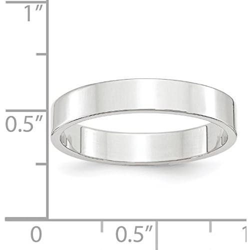 【並行輸入品】Jewelry Stores Network Solid 14k White Gold 4 mm Lightweight Flat Weの画像