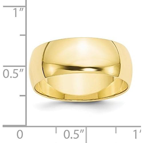 【並行輸入品】ソリッド10Kイエローゴールド 8mm ラウンドウェディングバンドリング  Size 7  金属の画像