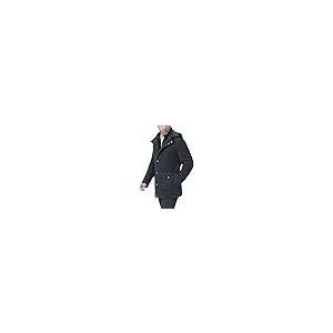【並行輸入品】BGSD Men Kenneth Wool Blend Car Coat with Removable Bib Black Xの画像