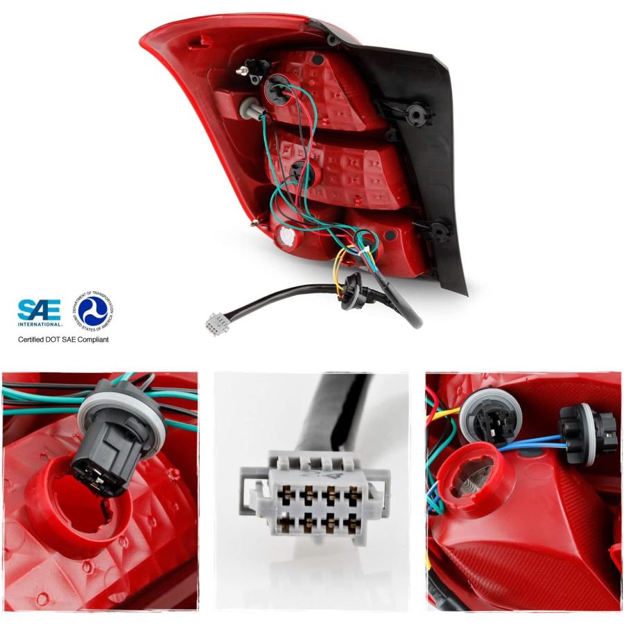 【並行輸入品】AKKON - 2013 2014 2015 2016 Chevy Trax 17 18 19 Trax LS [ハロゲンタイプ] レッ_2
