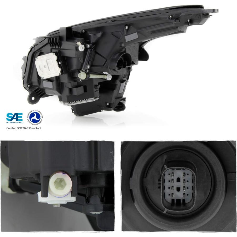 【並行輸入品】AKKON - 2018 2019 キャデラック XTS セダン 4ドア LED DRL チューブ バー プロジェクター クローム ヘッの画像
