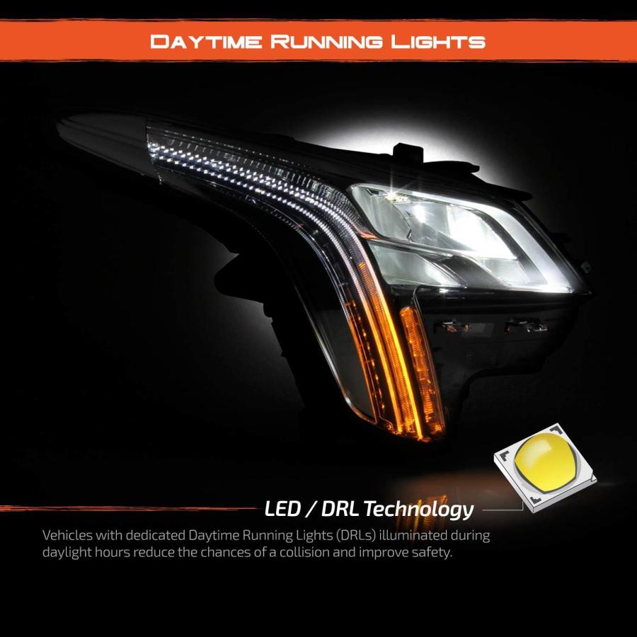 【並行輸入品】AKKON - 2018 2019 キャデラック XTS セダン 4ドア LED DRL チューブ バー プロジェクター クローム ヘッの画像