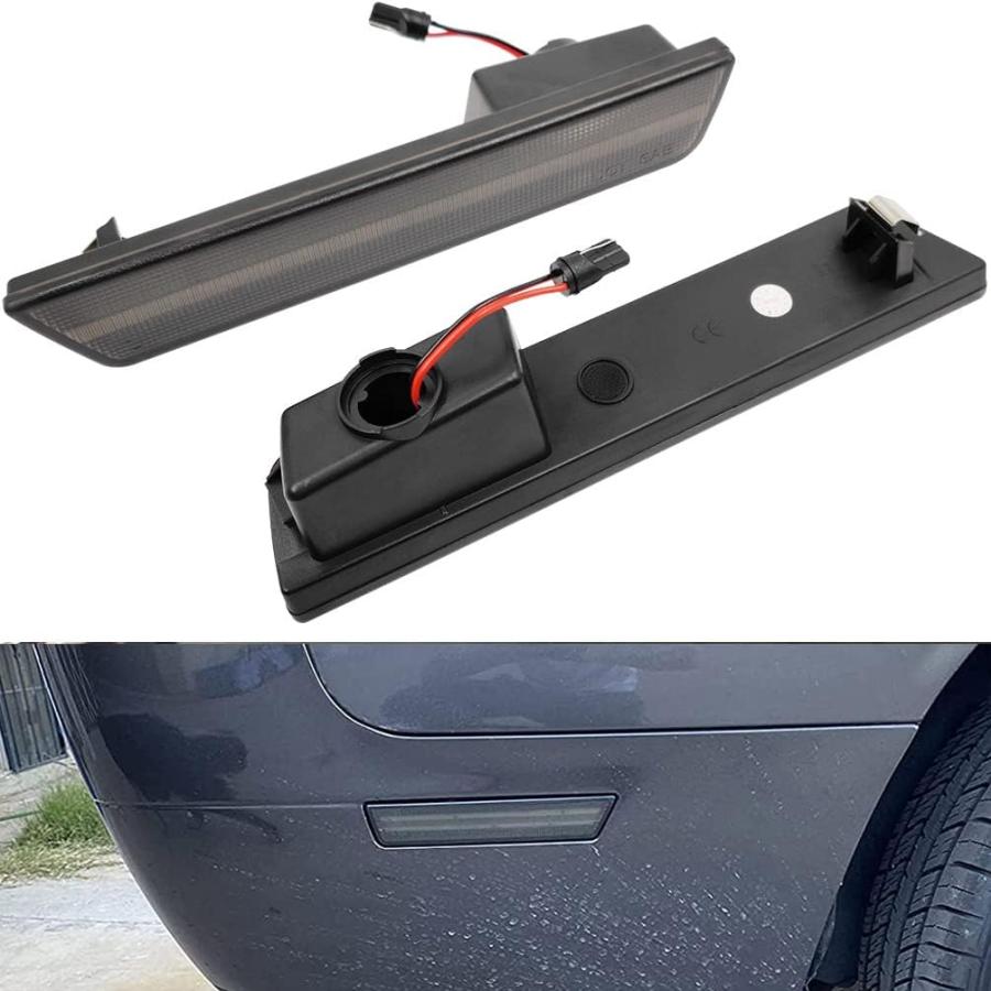 【並行輸入品】アンバー/レッド フロントリア LED サイドマーカー ランプ ドッジ チャレンジャー LED ウィンカー シグナル ライトキット 電源の画像