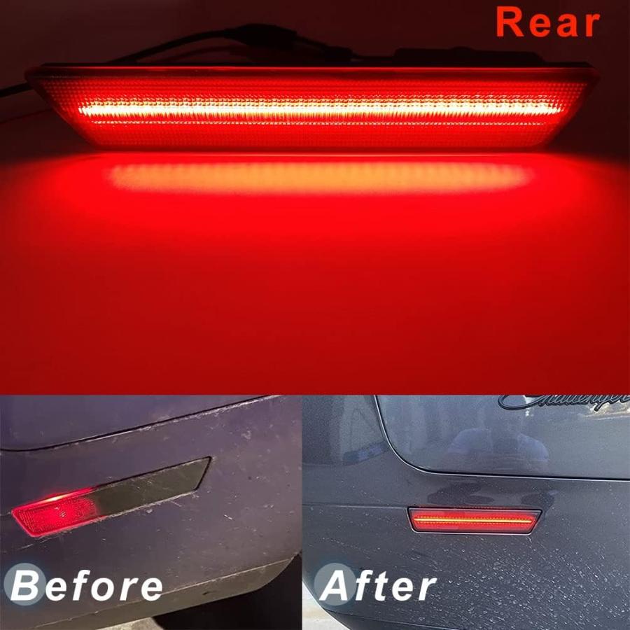 【並行輸入品】アンバー/レッド フロントリア LED サイドマーカー ランプ ドッジ チャレンジャー LED ウィンカー シグナル ライトキット 電源の画像
