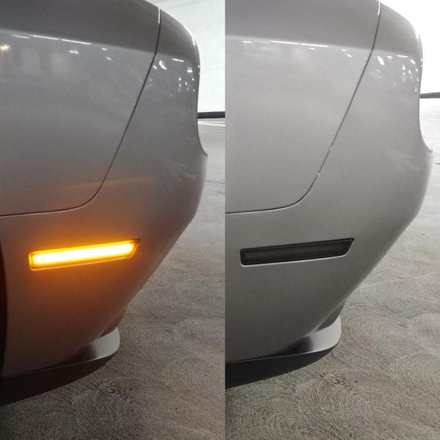 【並行輸入品】アンバー/レッド フロントリア LED サイドマーカー ランプ ドッジ チャレンジャー LED ウィンカー シグナル ライトキット 電源の画像