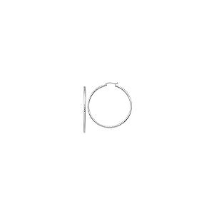 【並行輸入品】2mm Patterned Diamond Cut Textured Hoop Earrings in Real 14k Whiの画像