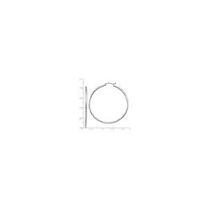 【並行輸入品】2mm Patterned Diamond Cut Textured Hoop Earrings in Real 14k Whiの画像