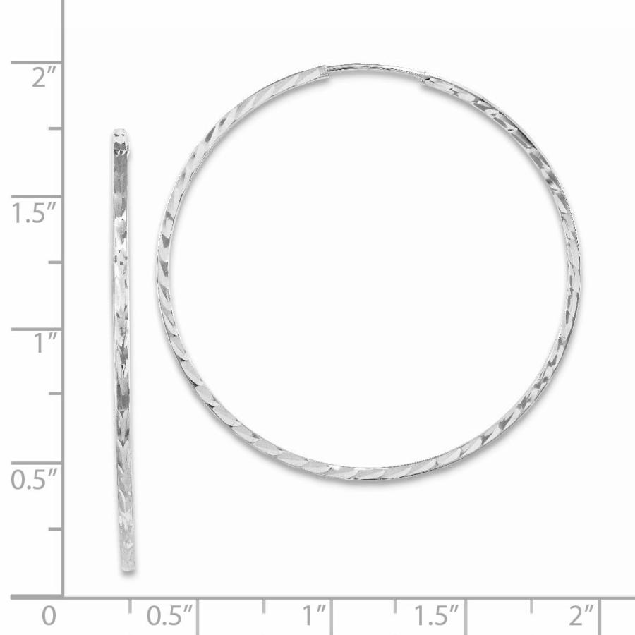 【並行輸入品】1.35mm Square Tube Endless Hoop Earrings Diamond Cut in Real 14kの画像