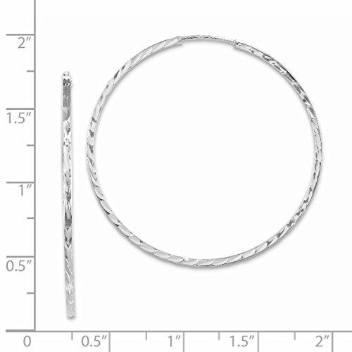 【並行輸入品】1.35mm Square Tube Endless Hoop Earrings Diamond Cut in Real 14kの画像