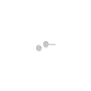 【並行輸入品】Filigree Cut Out Ball Post Stud Earrings in Real 14k White Goldの画像