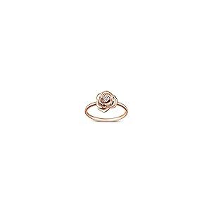 【並行輸入品】FANCIME 14K Solid Rose Gold Small Rose Flower 0.05ct Diamond Daiの画像