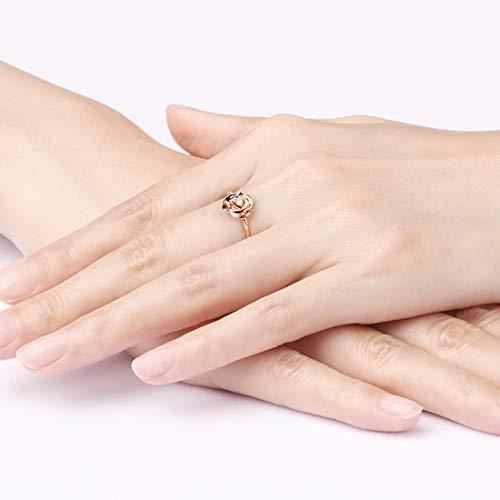 【並行輸入品】FANCIME 14K Solid Rose Gold Small Rose Flower 0.05ct Diamond Daiの画像