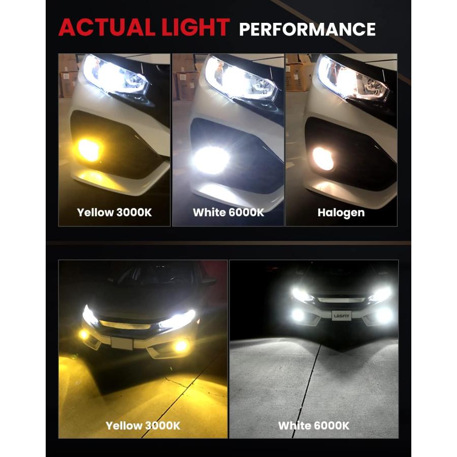 【並行輸入品】LASFIT LDplus H11 H8 H9 スイッチバック LED電球 フォグライト 6000K ホワイト/3000K アンバーイエの画像