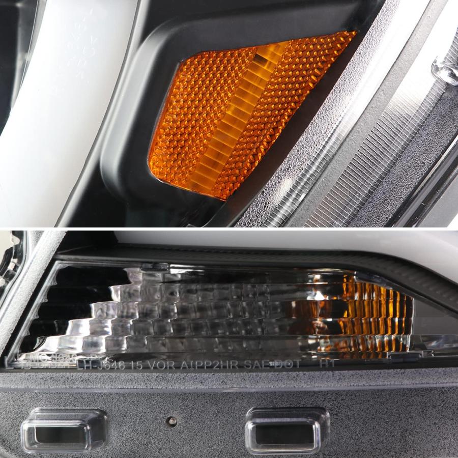 【並行輸入品】Spec-D Tuning LED DRL チューブ プロジェクター ヘッドライト ブラック シボレーコロラドヘッドライトアセンブリ 左の画像