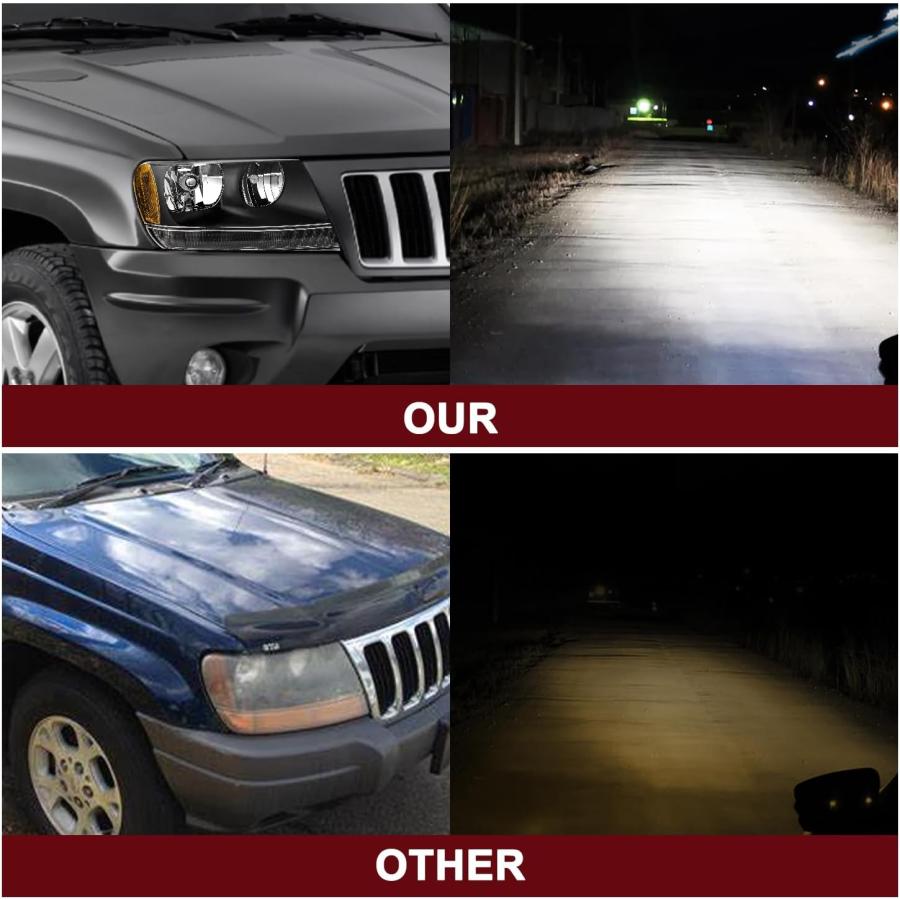 【並行輸入品】JSBOYAT ハロゲンヘッドライトアセンブリ 99-04 Jeep Grand Cherokee WJ 交換用 OEヘッドランプ ドラ_6