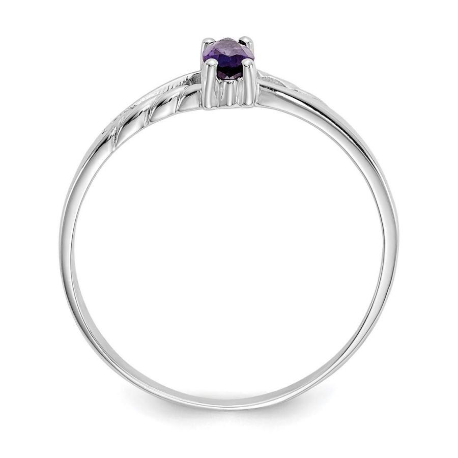 【並行輸入品】アメジスト 2月の誕生石リング リアル14Kホワイトゴールド, Size 7, 金属, アメジスト Jewelry Storesの画像