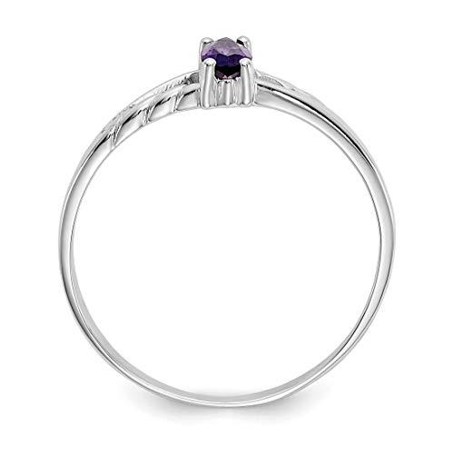 【並行輸入品】アメジスト 2月の誕生石リング リアル14Kホワイトゴールド, Size 7, 金属, アメジスト Jewelry Storesの画像