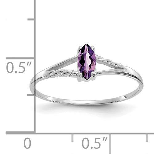 【並行輸入品】アメジスト 2月の誕生石リング リアル14Kホワイトゴールド, Size 7, 金属, アメジスト Jewelry Storesの画像