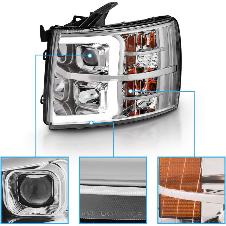 【並行輸入品】AmeriLite 2007-2013 シボレー シルバラード 1500/07-14 シルバラード 2500HD 3500HD LEDの画像