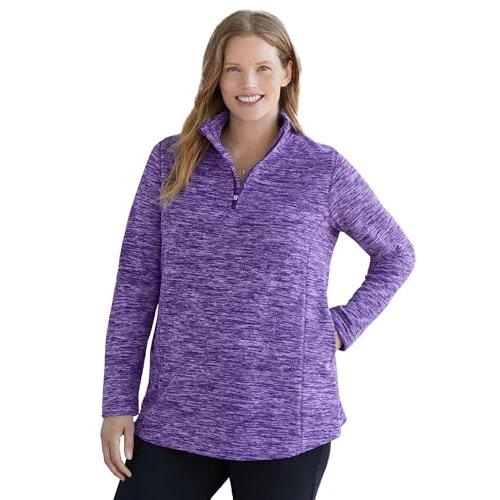 【並行輸入品】Woman Within レディース プラスサイズ マイクロフリース クォータージップ プルオーバー フリースジャケット US サ_1