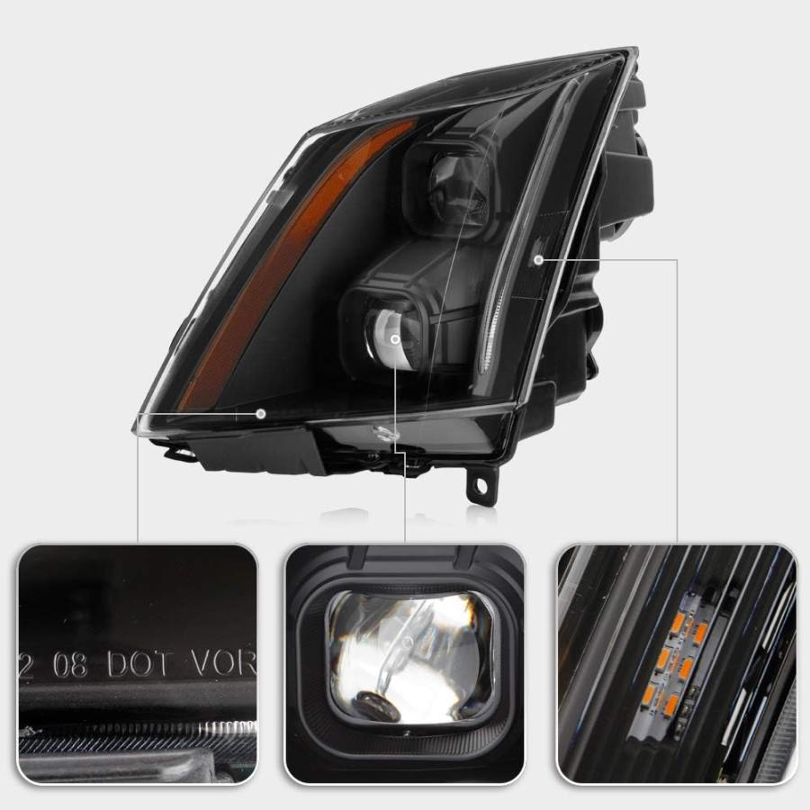 【並行輸入品】ACANII - [ハロゲンモデル] 2008-2014 Cadillac CTS ブラックハウジング スイッチバック LED チューブ_3