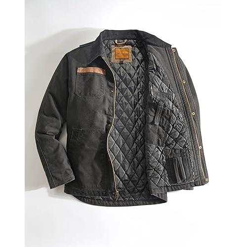 【並行輸入品】メンズコンシールキャリージャケット   高耐久キャンバス   コンシールキャリーポケット（ブラック、Lサイズ） Venado Coの画像