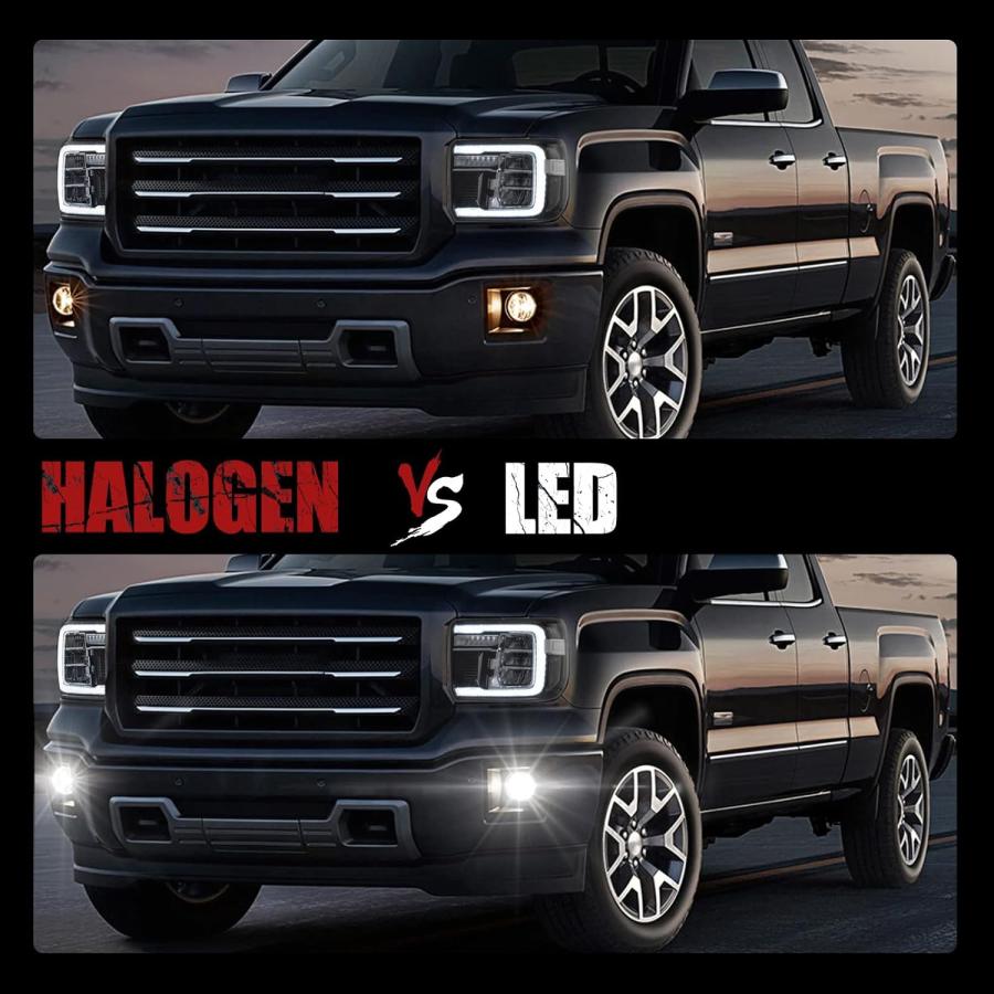 【並行輸入品】BUNKER INDUST LEDフォグライト 2014-2015 GMC Sierra 1500用 バンパードライビングフォグランプキ_1