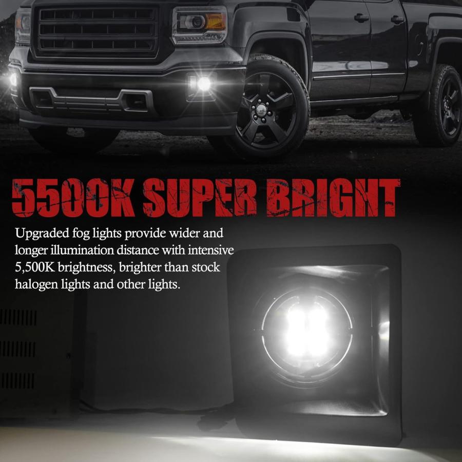 【並行輸入品】BUNKER INDUST LEDフォグライト 2014-2015 GMC Sierra 1500用 バンパードライビングフォグランプキ_2