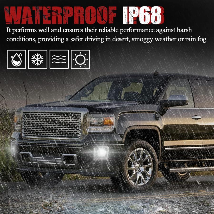 【並行輸入品】BUNKER INDUST LEDフォグライト 2014-2015 GMC Sierra 1500用 バンパードライビングフォグランプキ_4