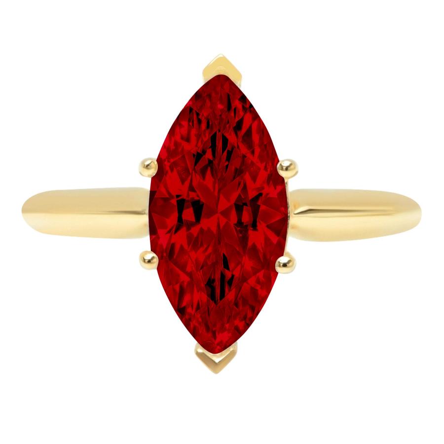 【並行輸入品】2.45ct Brilliant Marquise Cut Solitaire Natural Scarlet Red Garnの画像
