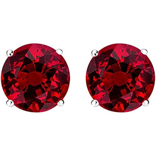【並行輸入品】1/2 Carat Total Weight Natural Ruby Solitaire Stud Earrings Pairの画像