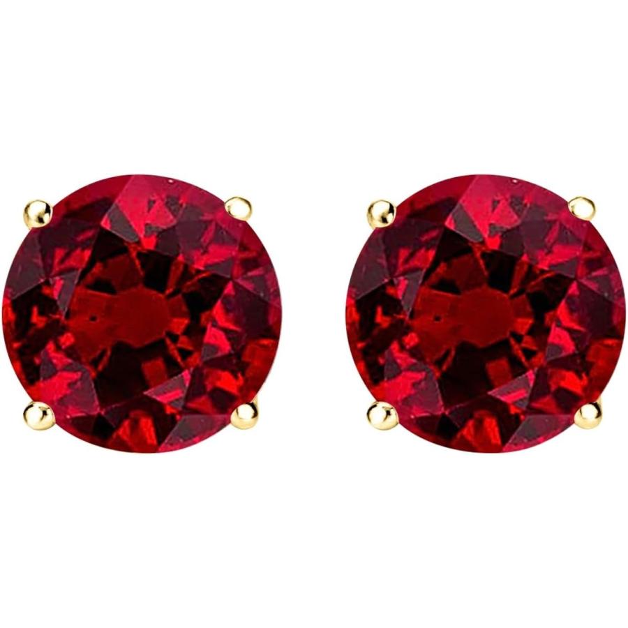 【並行輸入品】1/2 Carat Total Weight Natural Ruby Solitaire Stud Earrings Pair 14Kの画像