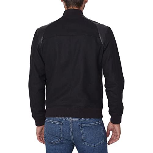 【並行輸入品】PAIGE Men's Crenshaw Varsity Wool Jacket, Black, XLの画像